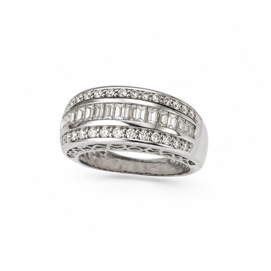 Ambrosia Triple Row Diamond Ring