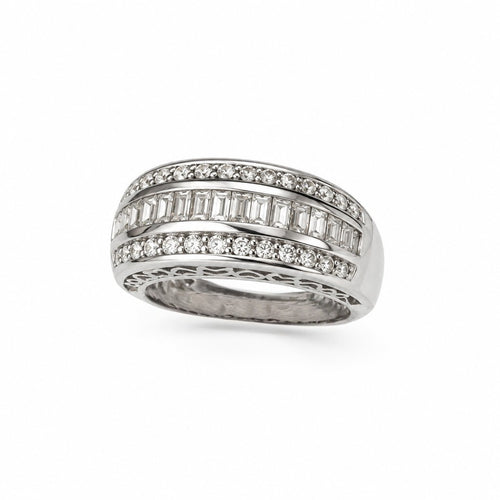 Ambrosia Triple Row Diamond Ring