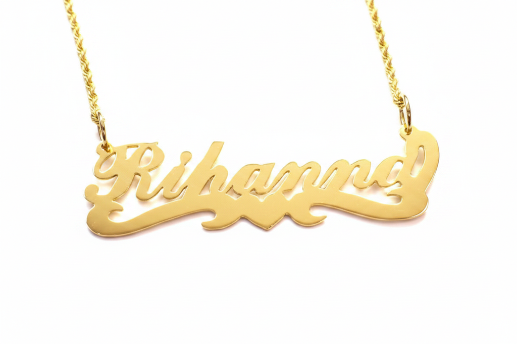 Rihanna Nameplate Necklace - Enhanced