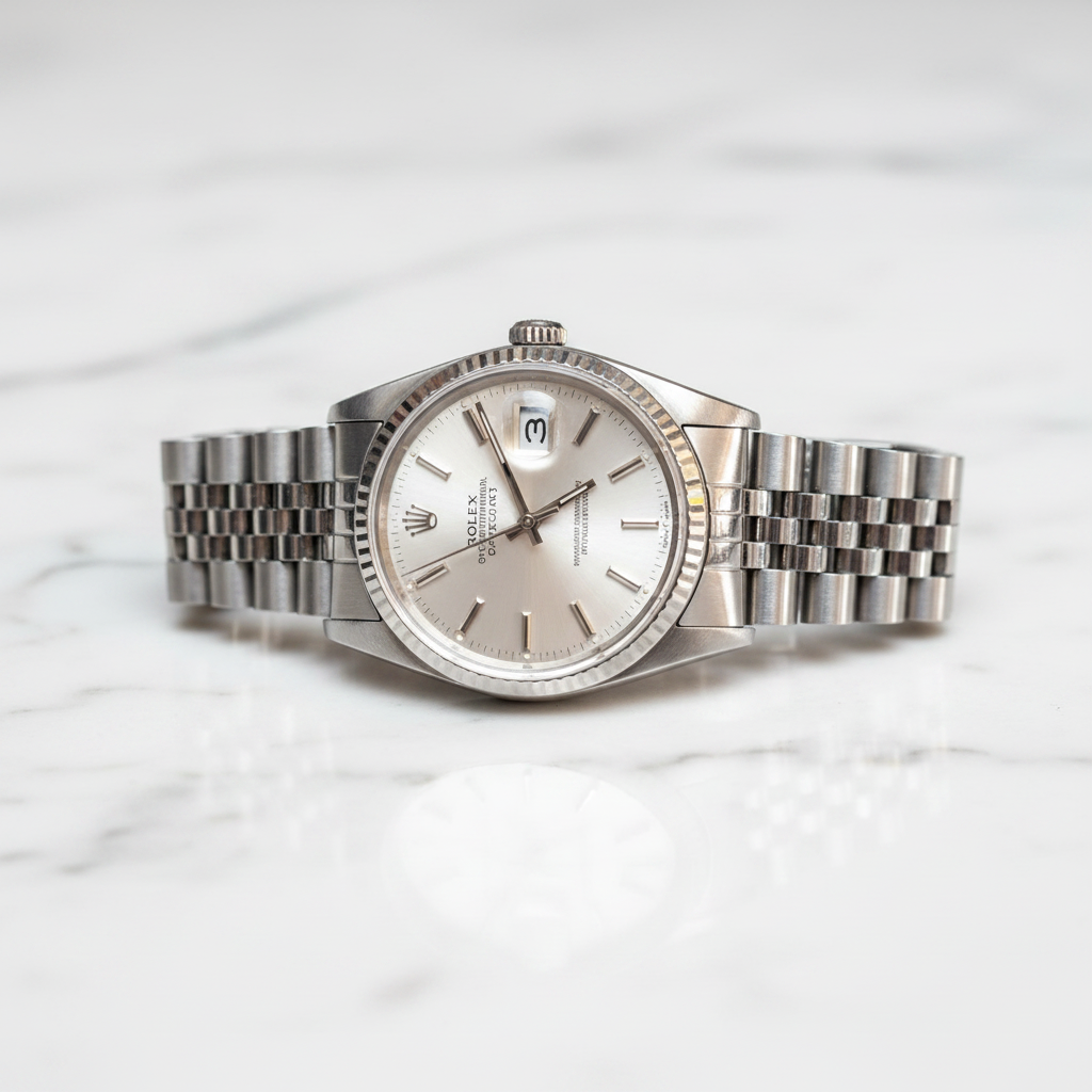 Rolex Datejust on Marble Side Profile