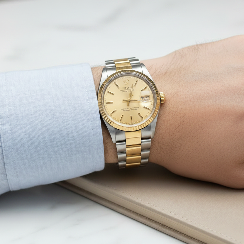 Rolex Datejust on Men's Wrist - Alt Angle