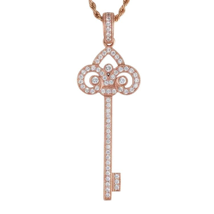 Royal Diamond Key Pendant – Rose Gold