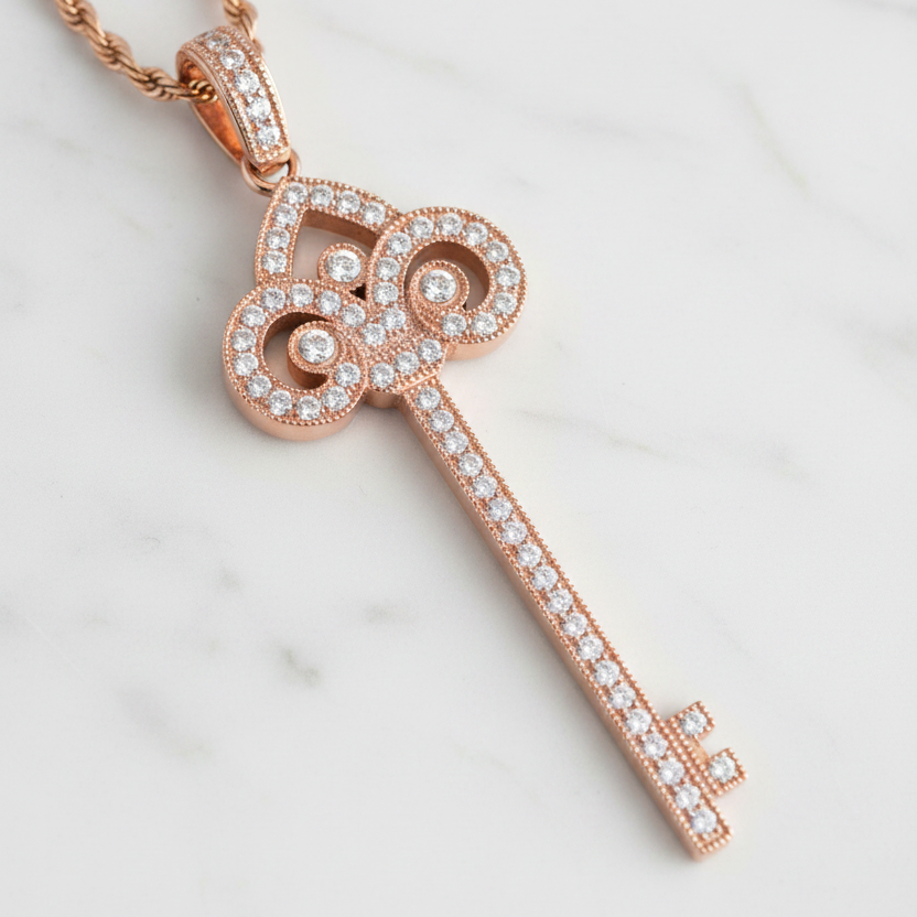 Rose Gold Key - Marble Flat Lay 3mm