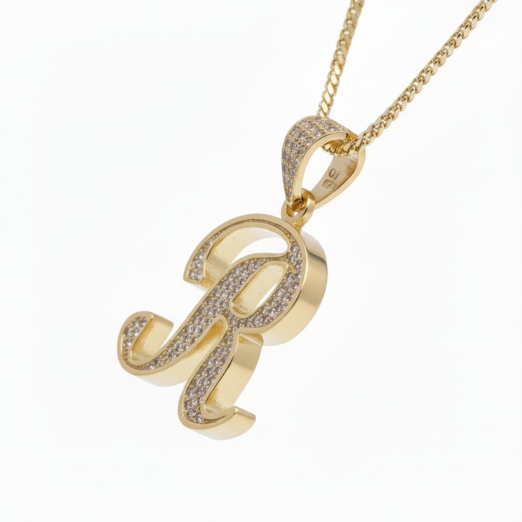 Solid R Pendant No Cutouts