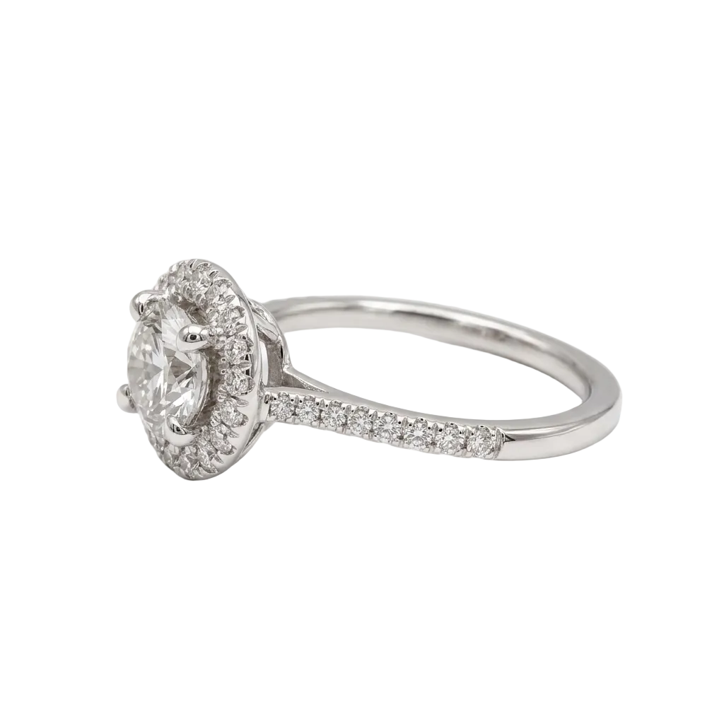 Three-quarter angle diamond ring shot