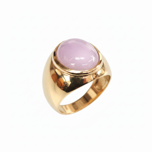 Three-quarter angle of the lavender jade ring