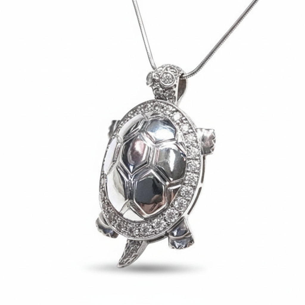 Turtle pendant front three-quarter angle