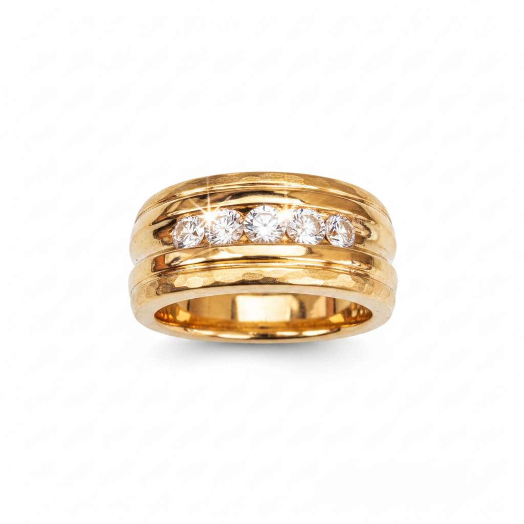Wide Diamond Band Front Enhanced