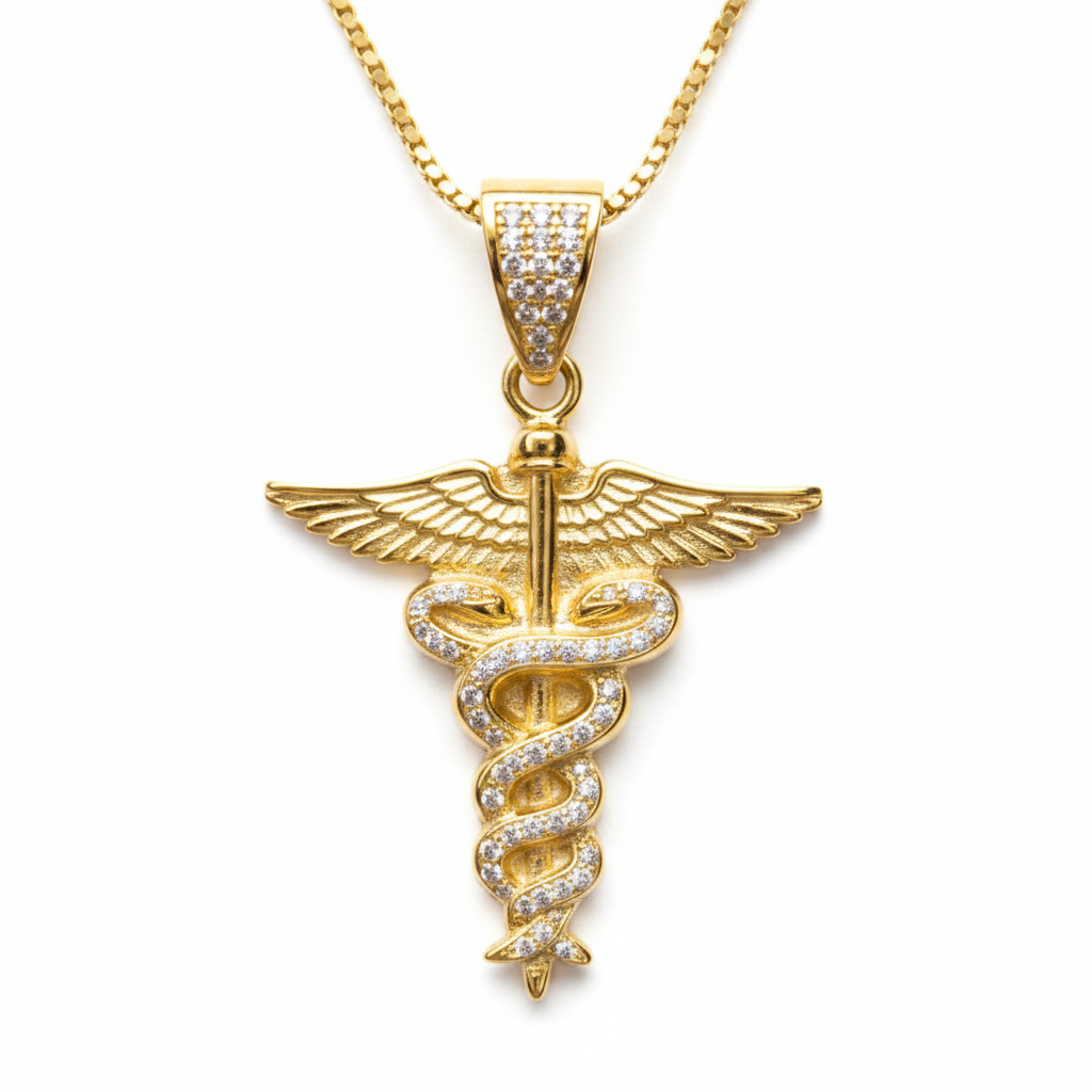 Yellow Gold Caduceus Pendant