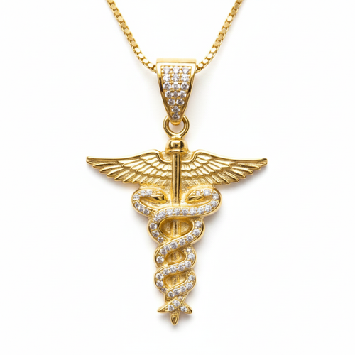 Yellow Gold Caduceus Pendant