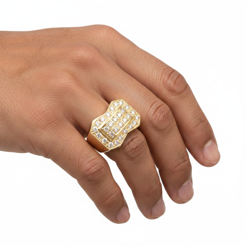 Yellow Gold Diamond Ring - Different Hand