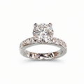 Zoomed-out diamond engagement ring
