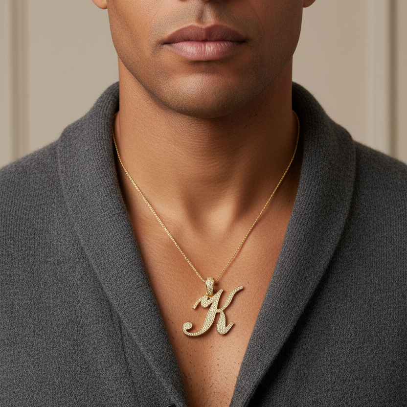 Zoomed-out men’s neck shot
