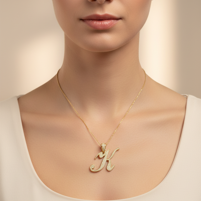 Zoomed-out women’s neck shot