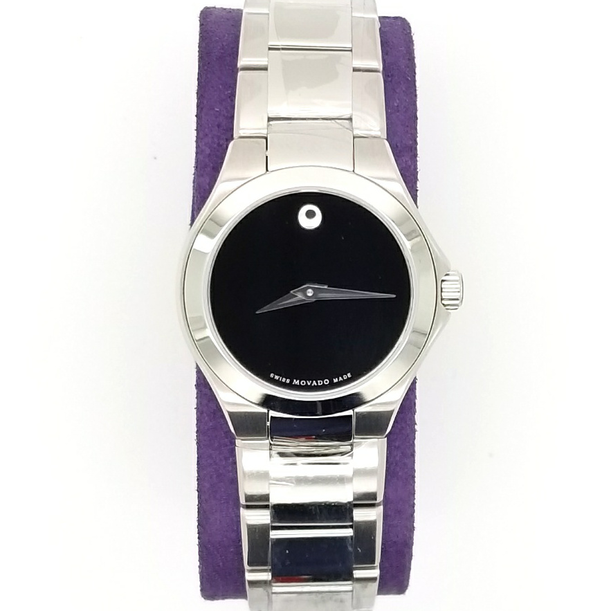 Movado Defio Black Dial Ladies Stainless Steel Watch 0606334 Ryu s Jewelry