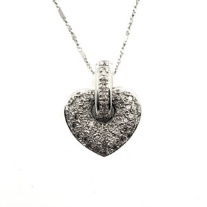 Clustered Diamond Heart Pendant (WG)