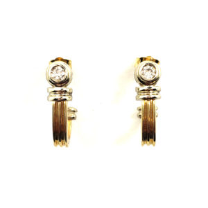 Two Tone Diamond Earrings