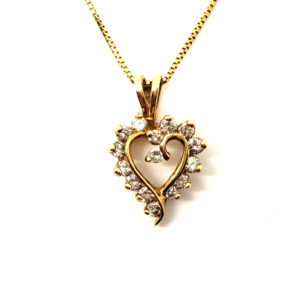 0.75 CT Open Heart Pendant (YG)