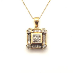 Micro Diamond Square Pendant