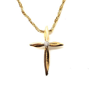 Micro Floating Cross (YG)