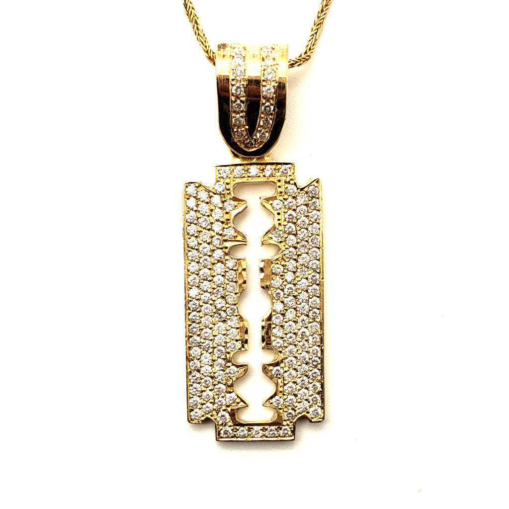 Diamond razor deals blade pendant