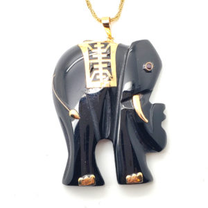 Jumbo Black Onyx Elephant Pendant