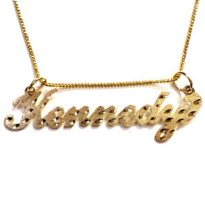 Commercial Cursive/Diamond Cut Nameplate Necklace