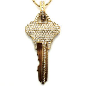 Diamond House Key Pendant