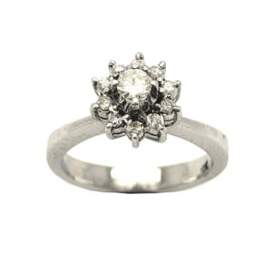 Mini Diamond Flower Ring (WG)