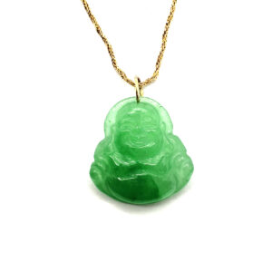 Mini Green Jade Buddha Pendant