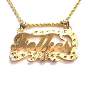 Commercial Cursive/Full Outline Nameplate Necklace