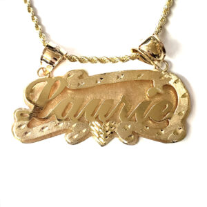 Commercial Cursive/Full Outline/Closed Back Nameplate Necklace