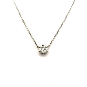 Micro Diamond Flower Necklace (WG)