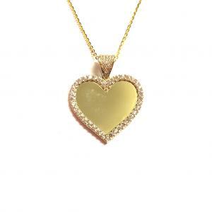 Small Heart CZ Picture Pendant