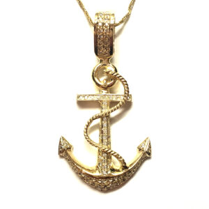 Medi Diamond Anchor Pendant