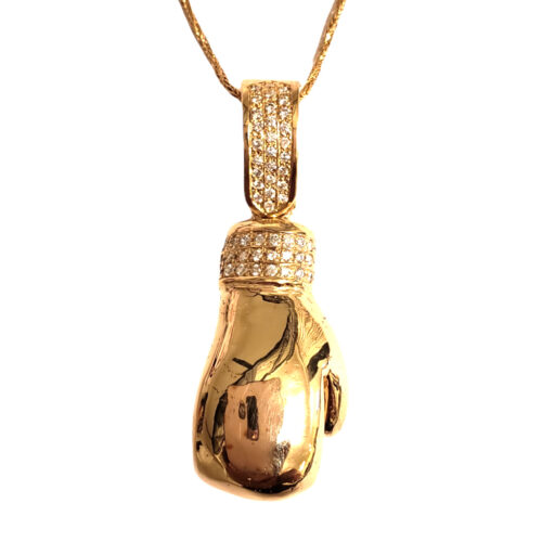 boxing glove pendant diamond