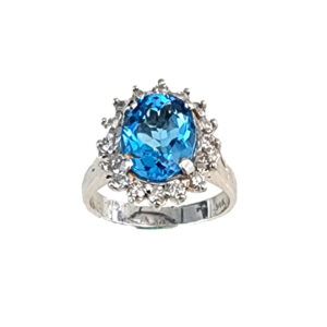Blue Topaz Princess Ring (WG)