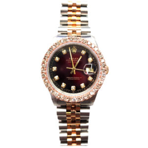 Rolex Datejust 16013 Rose Gold/Red Garnet Vignette Dial