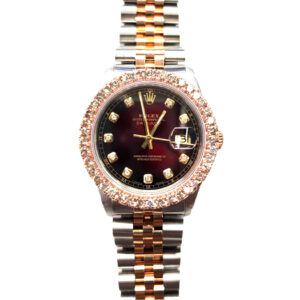 Rolex Datejust 16013 Rose Gold/Red Garnet Vignette Dial
