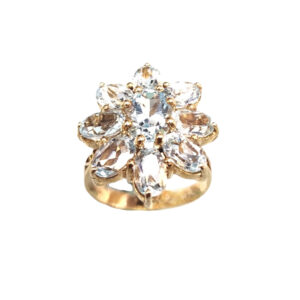 Aquamarine Flower Ring