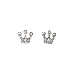 Crown Stud Earrings (WG)