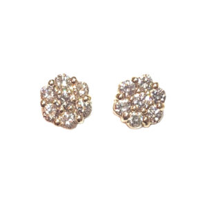 2.2 CT Diamond Flower Earrings