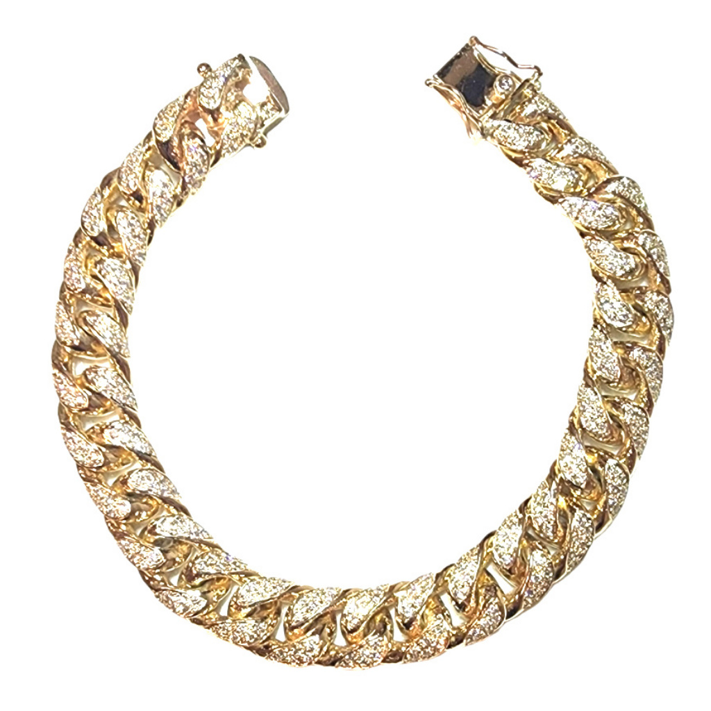 Men’s 12mm Iced Miami Cuban Link Bracelet $9000
