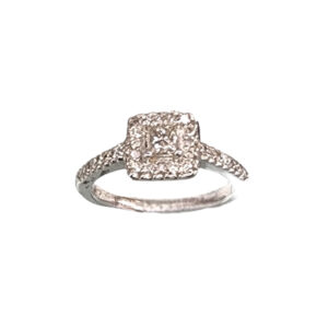 Princess Solitaire Halo Ring (WG)
