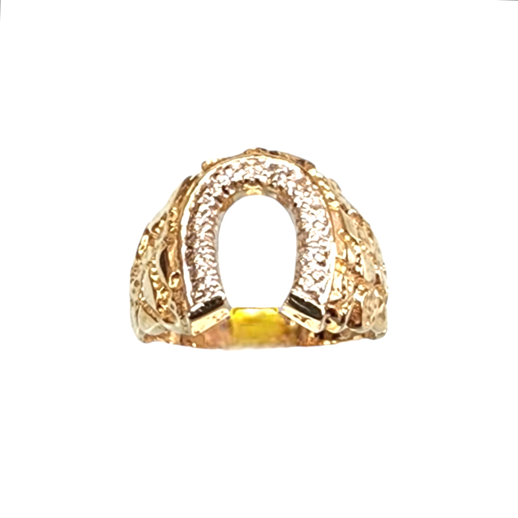 Gold nugget on sale horseshoe ring