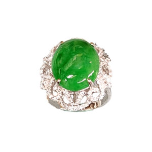 Ladies Green Jade Ring(WG)