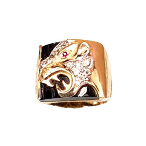 Black Onyx Panther Ring