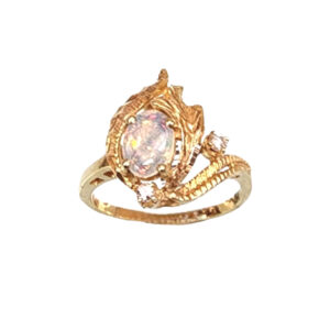 Snow Storm Opal Ring
