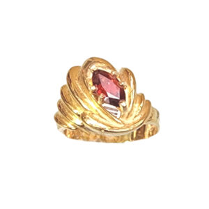 Croissant Garnet Ring