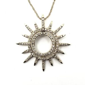 Diamond Sun Pendant (WG)